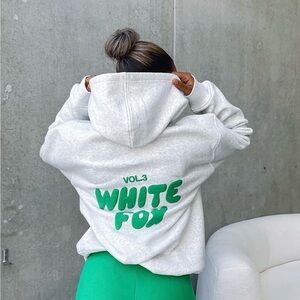 Gray White Fox Hoodie